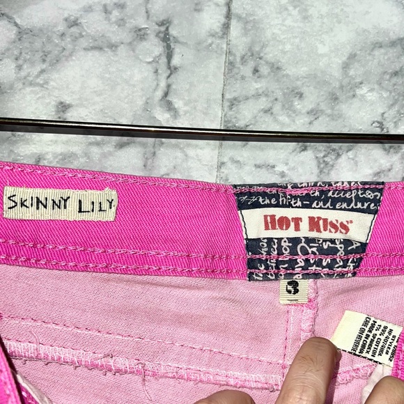 Hot Kiss Lily Skinny Hot Pink Y2K Denim Jeans Juniors 3 - Picture 6 of 9